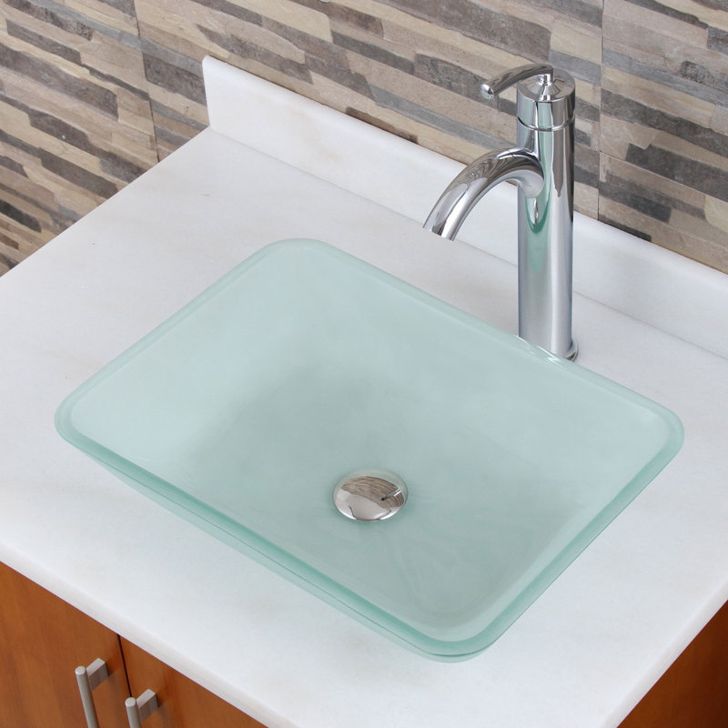 Elimaxs Elite Glass Rectangular Vessel Bathroom Sink & Reviews Wayfair